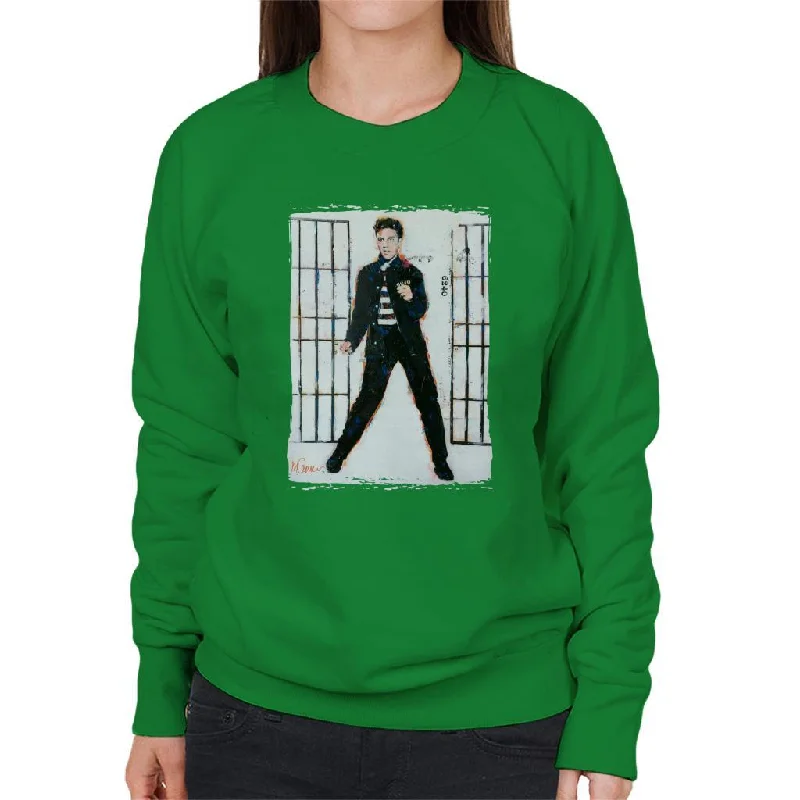 Sidney Maurer Original Portrait Of Elvis Presley Jailhouse Rock Women's Sweatshirt