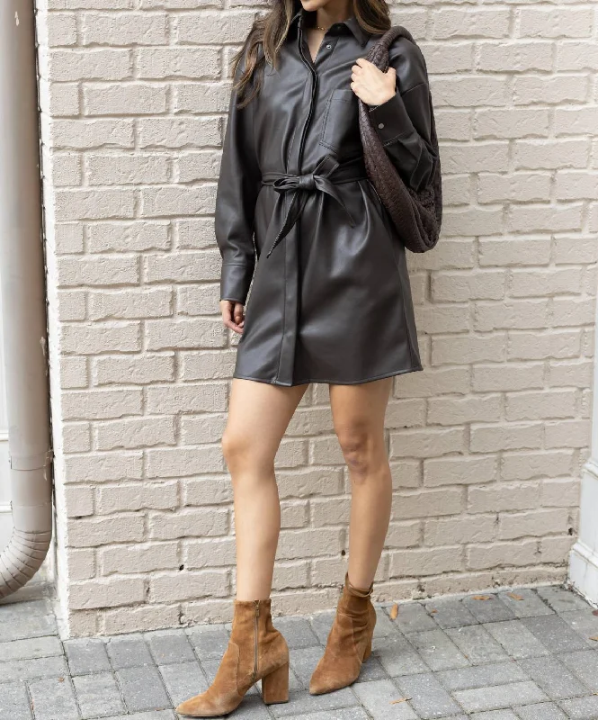 Sharl Shirt Dress In Bark