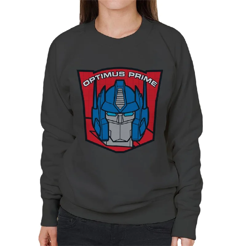 Transformers Optimus Prime Retro Red Badge Women's Sweatshirt