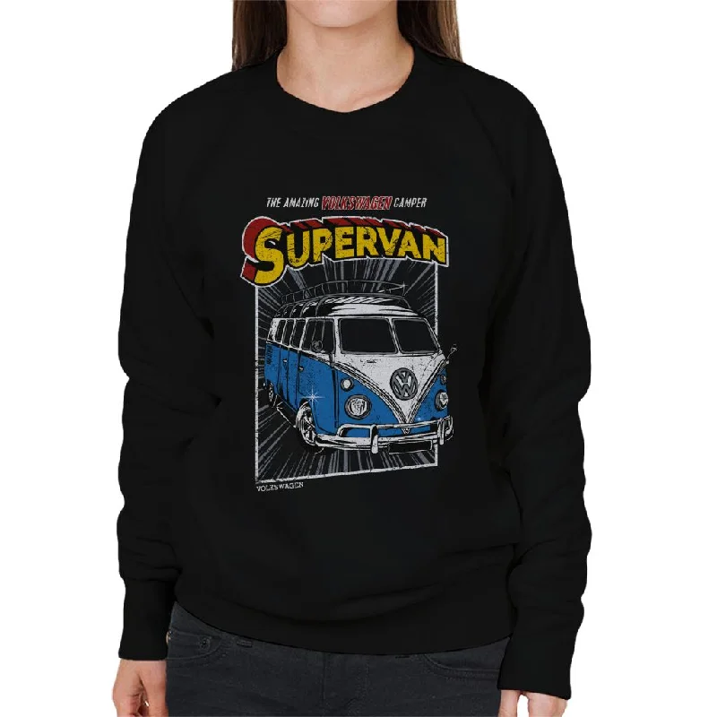 Volkswagen Comic Book Supervan Camper Women's Sweatshirt