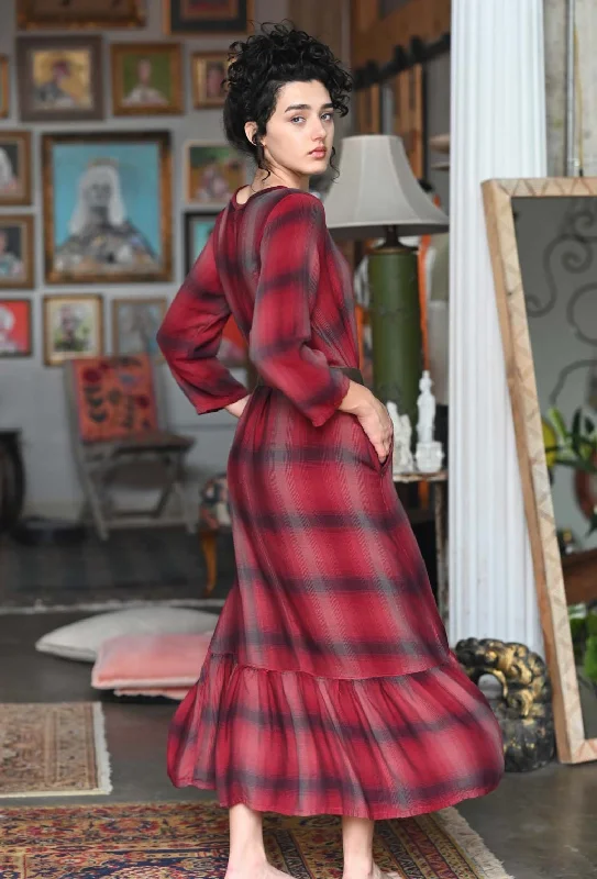 Fairy Dress in Plaid Rayon Twill