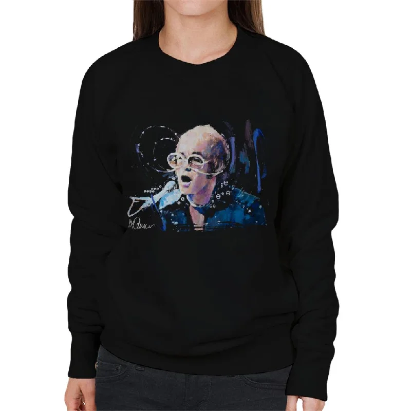 Sidney Maurer Original Portrait Of Elton John May Sunglasses Women's Sweatshirt