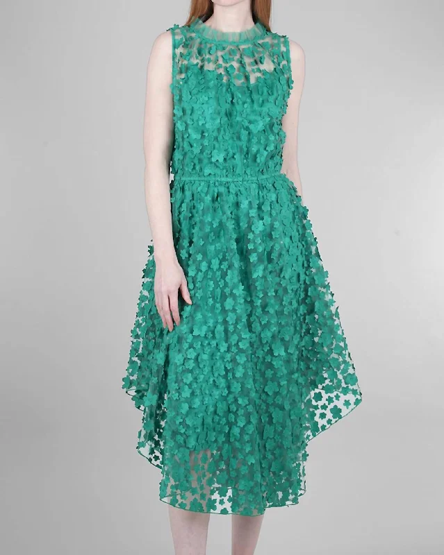 Shentel Petal Dress In Seaglass Green