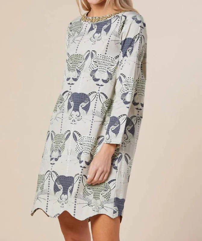 Blair Dress In Latte Jungle Cat