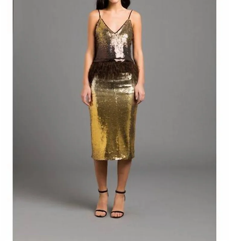 Smokin Cami Sunset Sequins In Black/gold