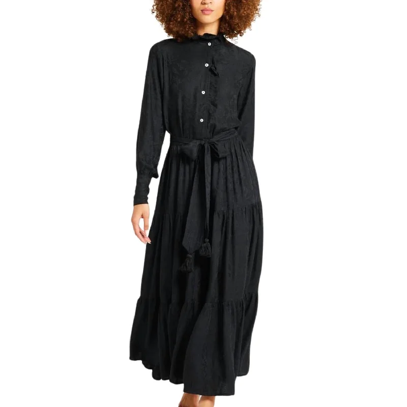 Mille Valentina Dress In Black Jacquard