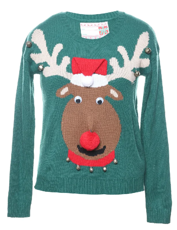 Reindeer Christmas Jumper - S