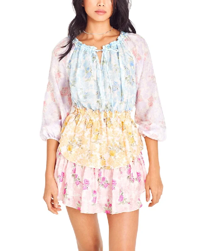 LoveShackFancy Popover Silk Dress