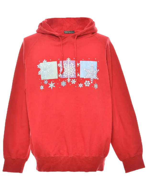 Nordic Print Red Christmas Sweatshirt - L