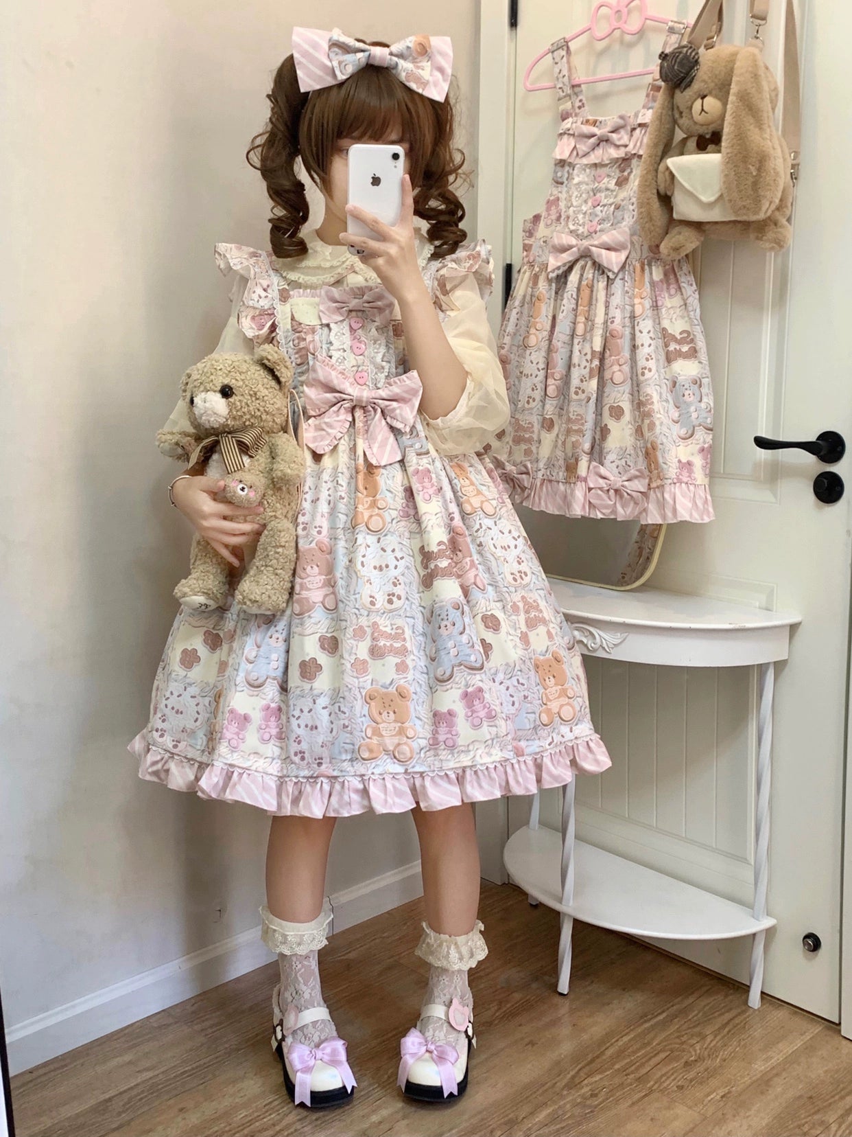 Akiyama Future Studio~Kawaii Little Bear Lolita Salopette Daily Lolita JSK